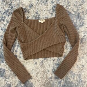 Brown cropped long sleeve